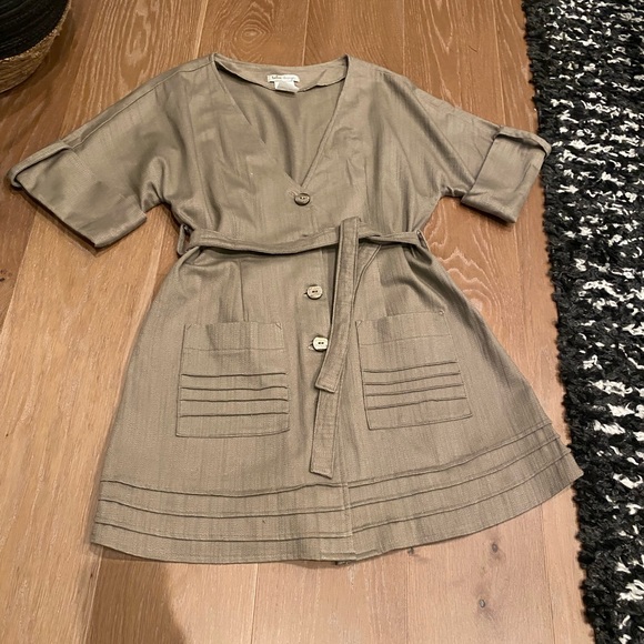 Talia taupe tunic short button up dress - Picture 6 of 10